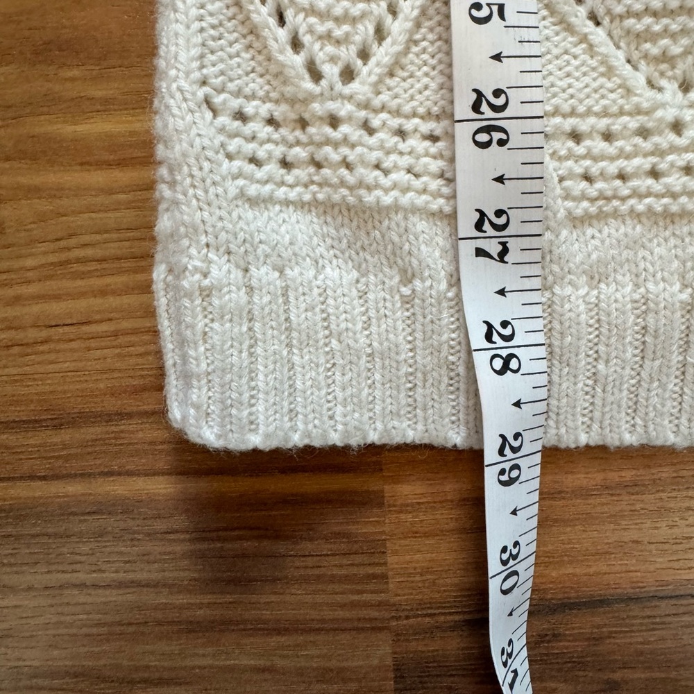 Y2K Vintage GAP Cream Cable Knit Cardigan Longline Alpaca Wool Cottagecore Boho - Picture 9 of 10
